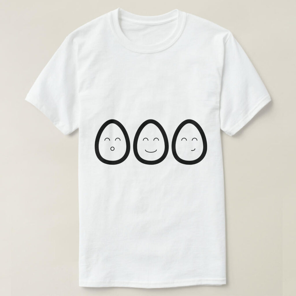 חולצת שלוש ביצים חמודות ליום הגדול לזריקת ביצים: שמרו על הביצים שלמות כאילו המשכורת שלכם תלויה בזה.